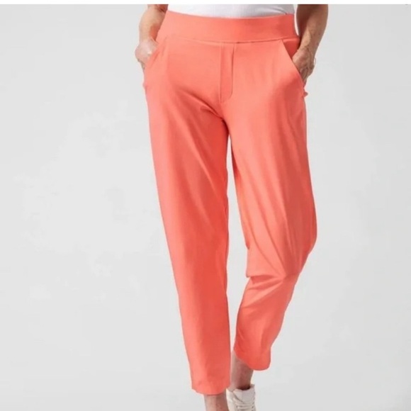 Athleta EUC Brooklyn Ankle Pants, Sunset Glow Coral, Size 2 - Picture 1 of 11